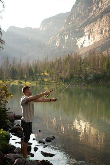 Tranquil Lakeside Fly Fishing