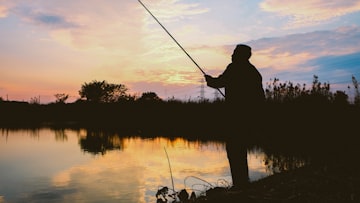 Sunset Fishing Solitude