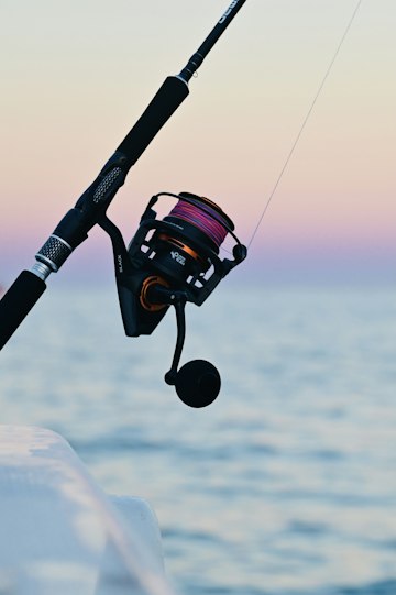 Black and Silver Fishing Rod Close-Up