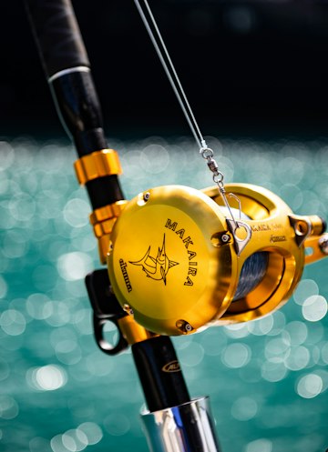 Gold and Black Makaira Fishing Reel