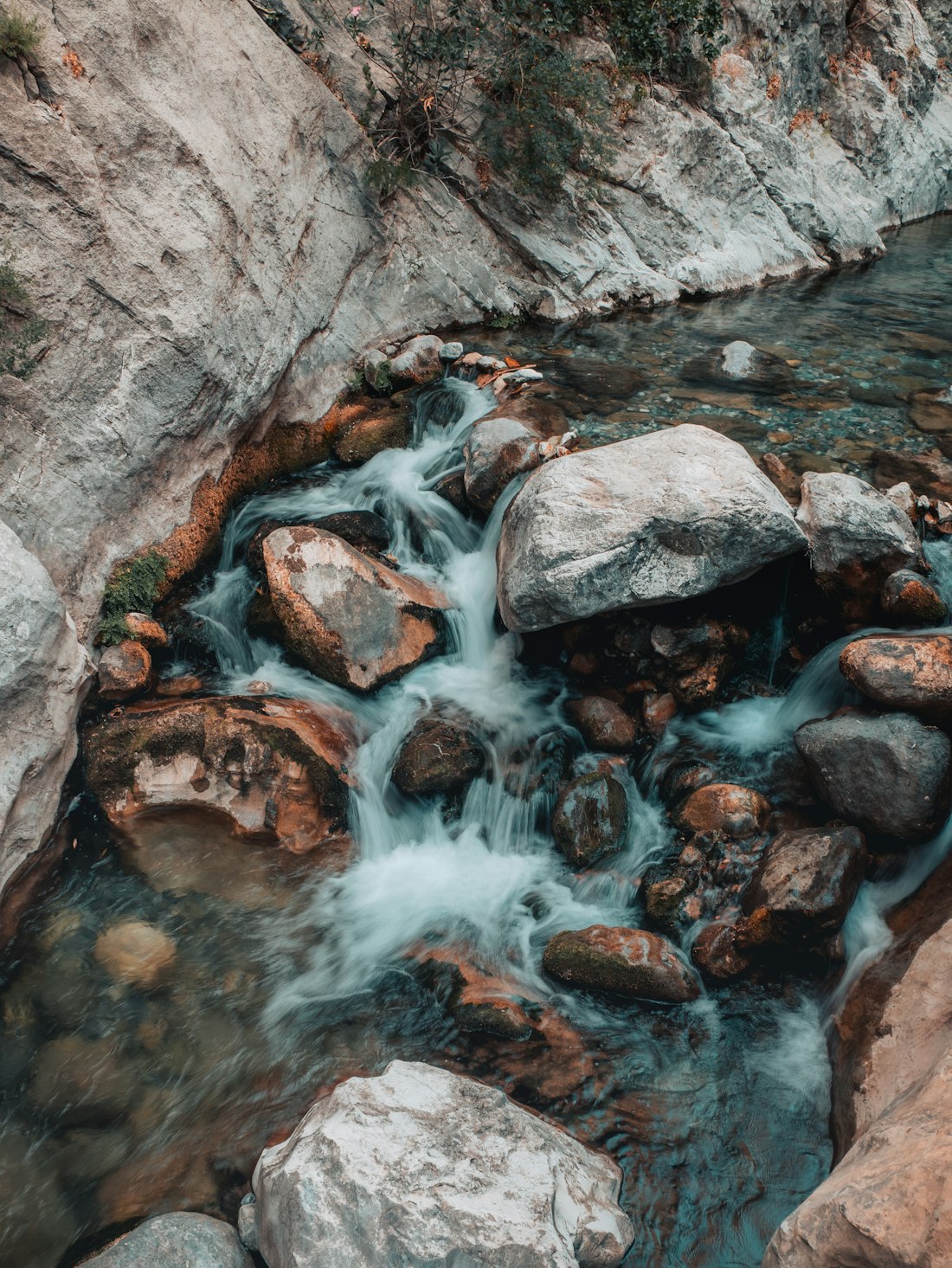 Mountain Stream Over Rocks